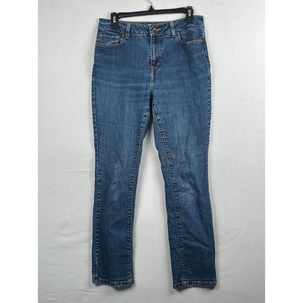 LL Bean Classic Fit Straight Leg Jeans Size 8 Reg Medium Wash Blue Denim
